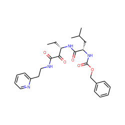 CC[C@H](NC(=O)[C@H](CC(C)C)NC(=O)OCc1ccccc1)C(=O)C(=O)NCCc1ccccn1 ZINC000013759562