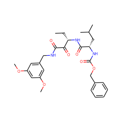 CC[C@H](NC(=O)[C@H](CC(C)C)NC(=O)OCc1ccccc1)C(=O)C(=O)NCc1cc(OC)cc(OC)c1 ZINC000013759542