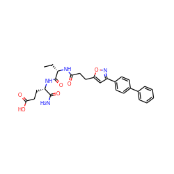 CC[C@H](NC(=O)CCc1cc(-c2ccc(-c3ccccc3)cc2)no1)C(=O)N[C@@H](CCC(=O)O)C(N)=O ZINC000169701545