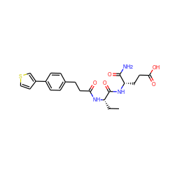 CC[C@H](NC(=O)CCc1ccc(-c2ccsc2)cc1)C(=O)N[C@@H](CCC(=O)O)C(N)=O ZINC000169701562