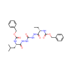 CC[C@H](NC(=O)OCc1ccccc1)C(=O)NNC(=O)NNC(=O)[C@H](CC(C)C)NC(=O)OCc1ccccc1 ZINC000043366367