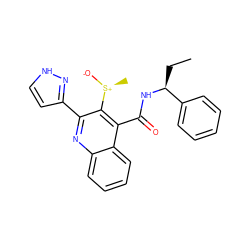 CC[C@H](NC(=O)c1c([S@+](C)[O-])c(-c2cc[nH]n2)nc2ccccc12)c1ccccc1 ZINC000066113362