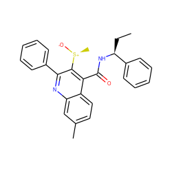 CC[C@H](NC(=O)c1c([S@+](C)[O-])c(-c2ccccc2)nc2cc(C)ccc12)c1ccccc1 ZINC000066074556