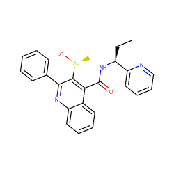 CC[C@H](NC(=O)c1c([S@+](C)[O-])c(-c2ccccc2)nc2ccccc12)c1ccccn1 ZINC000066074401