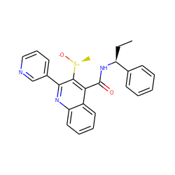 CC[C@H](NC(=O)c1c([S@+](C)[O-])c(-c2cccnc2)nc2ccccc12)c1ccccc1 ZINC000066098750