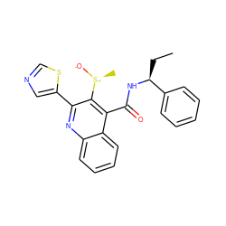 CC[C@H](NC(=O)c1c([S@+](C)[O-])c(-c2cncs2)nc2ccccc12)c1ccccc1 ZINC000066113358