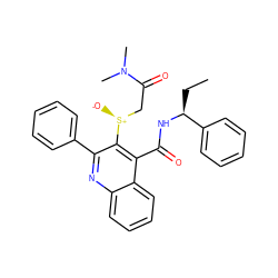 CC[C@H](NC(=O)c1c([S@@+]([O-])CC(=O)N(C)C)c(-c2ccccc2)nc2ccccc12)c1ccccc1 ZINC000066079245