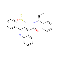 CC[C@H](NC(=O)c1c(C[S@@+](C)[O-])c(-c2ccccc2)nc2ccccc12)c1ccccc1 ZINC000034983594