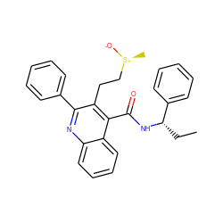 CC[C@H](NC(=O)c1c(CC[S@+](C)[O-])c(-c2ccccc2)nc2ccccc12)c1ccccc1 ZINC000034983608