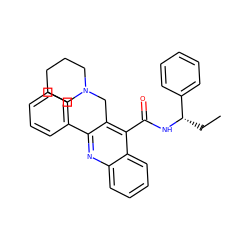 CC[C@H](NC(=O)c1c(CN2CCCCC2)c(-c2ccccc2)nc2ccccc12)c1ccccc1 ZINC000013862764