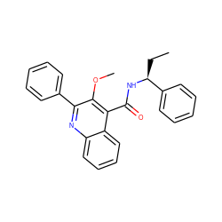 CC[C@H](NC(=O)c1c(OC)c(-c2ccccc2)nc2ccccc12)c1ccccc1 ZINC000001543564