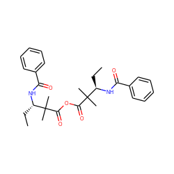 CC[C@H](NC(=O)c1ccccc1)C(C)(C)C(=O)OC(=O)C(C)(C)[C@@H](CC)NC(=O)c1ccccc1 ZINC000036176402