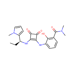 CC[C@H](Nc1c(Nc2cccc(C(=O)N(C)C)c2O)c(=O)c1=O)c1cccn1C ZINC000101134629