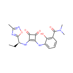 CC[C@H](Nc1c(Nc2cccc(C(=O)N(C)C)c2O)c(=O)c1=O)c1nc(C)no1 ZINC000101128939