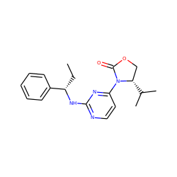 CC[C@H](Nc1nccc(N2C(=O)OC[C@@H]2C(C)C)n1)c1ccccc1 ZINC000142143288