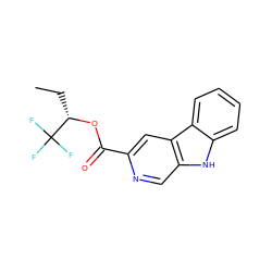 CC[C@H](OC(=O)c1cc2c(cn1)[nH]c1ccccc12)C(F)(F)F ZINC000064513287