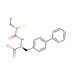 CC[C@H](S)C(=O)N[C@@H](Cc1ccc(-c2ccccc2)cc1)C(=O)O ZINC000029128447