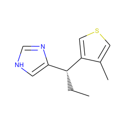 CC[C@H](c1c[nH]cn1)c1cscc1C ZINC000000022737