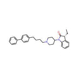 CC[C@H]1C(=O)N(C2CCN(CCCCc3ccc(-c4ccccc4)cc3)CC2)c2ccccc21 ZINC000169341855