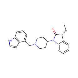 CC[C@H]1C(=O)N(C2CCN(Cc3cccc4[nH]ccc34)CC2)c2ccccc21 ZINC000169341835