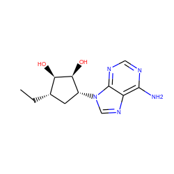 CC[C@H]1C[C@@H](n2cnc3c(N)ncnc32)[C@H](O)[C@@H]1O ZINC000013454892