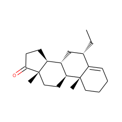 CC[C@H]1C[C@H]2[C@@H]3CCC(=O)[C@@]3(C)CC[C@@H]2[C@@]2(C)CCCC=C12 ZINC000013756279