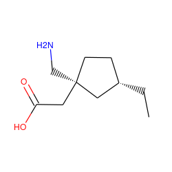 CC[C@H]1CC[C@](CN)(CC(=O)O)C1 ZINC000045339644