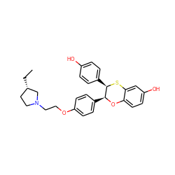 CC[C@H]1CCN(CCOc2ccc([C@@H]3Oc4ccc(O)cc4S[C@@H]3c3ccc(O)cc3)cc2)C1 ZINC000028359007