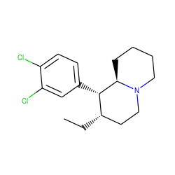 CC[C@H]1CCN2CCCC[C@@H]2[C@H]1c1ccc(Cl)c(Cl)c1 ZINC000028645497