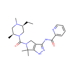 CC[C@H]1CN(C(=O)N2Cc3c(NC(=O)c4ccccn4)n[nH]c3C2(C)C)[C@@H](C)CN1C ZINC000114180568