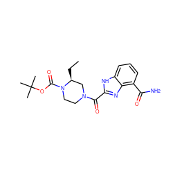 CC[C@H]1CN(C(=O)c2nc3c(C(N)=O)cccc3[nH]2)CCN1C(=O)OC(C)(C)C ZINC001772643212