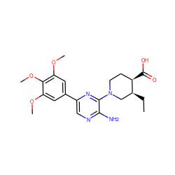 CC[C@H]1CN(c2nc(-c3cc(OC)c(OC)c(OC)c3)cnc2N)CC[C@H]1C(=O)O ZINC000058632737