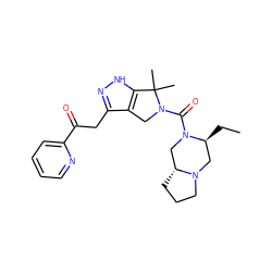 CC[C@H]1CN2CCC[C@@H]2CN1C(=O)N1Cc2c(CC(=O)c3ccccn3)n[nH]c2C1(C)C ZINC000149390796