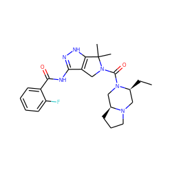 CC[C@H]1CN2CCC[C@H]2CN1C(=O)N1Cc2c(NC(=O)c3ccccc3F)n[nH]c2C1(C)C ZINC000114180645