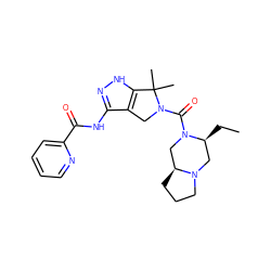 CC[C@H]1CN2CCC[C@H]2CN1C(=O)N1Cc2c(NC(=O)c3ccccn3)n[nH]c2C1(C)C ZINC000114183122