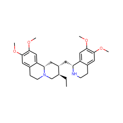 CC[C@H]1CN2CCc3cc(OC)c(OC)cc3[C@@H]2C[C@@H]1C[C@H]1NCCc2cc(OC)c(OC)cc21 ZINC000003830747