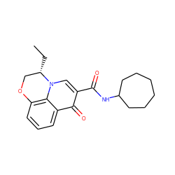 CC[C@H]1COc2cccc3c(=O)c(C(=O)NC4CCCCCC4)cn1c23 ZINC000095556067