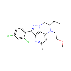 CC[C@H]1Cn2nc(-c3ccc(Cl)cc3Cl)c3nc(C)cc(c32)N1CCOC ZINC000013672716