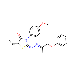 CC[C@H]1S/C(=N/N=C(\C)COc2ccccc2)N(c2ccc(OC)cc2)C1=O ZINC000095578201