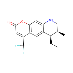 CC[C@H]1c2cc3c(C(F)(F)F)cc(=O)oc3cc2NC[C@H]1C ZINC000100827341