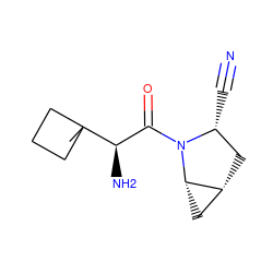 CC1([C@H](N)C(=O)N2[C@H](C#N)C[C@@H]3C[C@@H]32)CCC1 ZINC000013560894