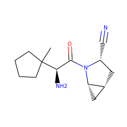 CC1([C@H](N)C(=O)N2[C@H](C#N)C[C@@H]3C[C@@H]32)CCCC1 ZINC000003949858