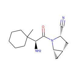 CC1([C@H](N)C(=O)N2[C@H](C#N)C[C@@H]3C[C@@H]32)CCCCC1 ZINC000013560895