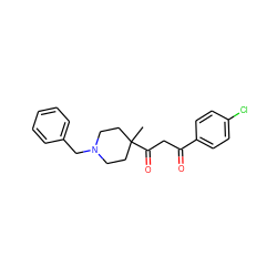 CC1(C(=O)CC(=O)c2ccc(Cl)cc2)CCN(Cc2ccccc2)CC1 ZINC000101080963