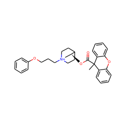 CC1(C(=O)O[C@H]2C[N+]3(CCCOc4ccccc4)CCC2CC3)c2ccccc2Oc2ccccc21 ZINC000043119918