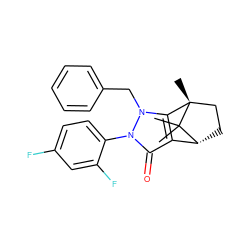 CC1(C)[C@@H]2CC[C@@]1(C)c1c2c(=O)n(-c2ccc(F)cc2F)n1Cc1ccccc1 ZINC000035285343