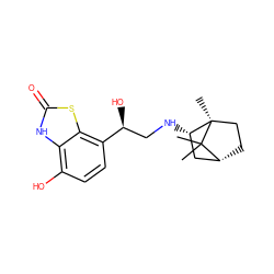 CC1(C)[C@@H]2CC[C@]1(C)[C@@H](NC[C@H](O)c1ccc(O)c3[nH]c(=O)sc13)C2 ZINC000101361462