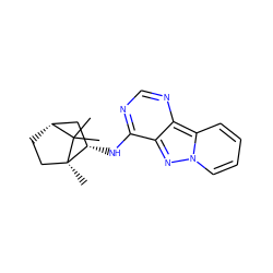 CC1(C)[C@@H]2CC[C@]1(C)[C@@H](Nc1ncnc3c1nn1ccccc31)C2 ZINC000653719886