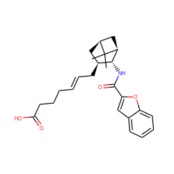 CC1(C)[C@H]2C[C@H](C/C=C/CCCC(=O)O)[C@@H](NC(=O)c3cc4ccccc4o3)[C@@H]1C2 ZINC000026492610