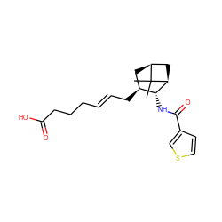 CC1(C)[C@H]2C[C@H](C/C=C/CCCC(=O)O)[C@@H](NC(=O)c3ccsc3)[C@@H]1C2 ZINC000026494824